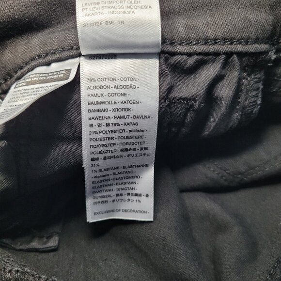 Levi's Classic Bootcut Jeans Soft Black Stretch Denim Womens Size 12 Streetwear - Picture 8 of 13